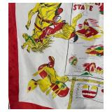 Utah The Friendly State Map Souvenir Scarf - Colorful Border Design