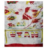 Utah The Friendly State Map Souvenir Scarf - Colorful Border Design