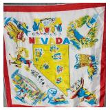 Nevada Map Souvenir Scarf - Vintage Travel Textile with Las Vegas & Town Labels