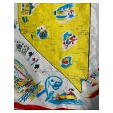 Nevada Map Souvenir Scarf - Vintage Travel Textile with Las Vegas & Town Labels