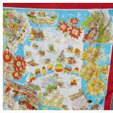 Arizona Map Scarf - Vintage Travel Souvenir With Landmarks & Desert Scene