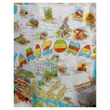 Arizona Map Scarf - Vintage Travel Souvenir With Landmarks & Desert Scene
