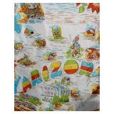 Arizona Map Scarf - Vintage Travel Souvenir With Landmarks & Desert Scene
