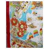 Arizona Map Scarf - Vintage Travel Souvenir With Landmarks & Desert Scene