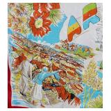 Arizona Map Scarf - Vintage Travel Souvenir With Landmarks & Desert Scene