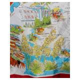 Arizona Map Scarf - Vintage Travel Souvenir With Landmarks & Desert Scene