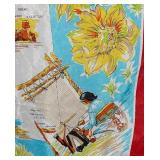 Arizona Map Scarf - Vintage Travel Souvenir With Landmarks & Desert Scene