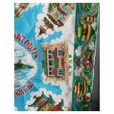 Scarf - Picturesque Chinatown Gateway to the Orient - Vintage Decorative Textile