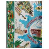 Scarf - Picturesque Chinatown Gateway to the Orient - Vintage Decorative Textile