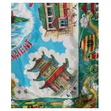 Scarf - Picturesque Chinatown Gateway to the Orient - Vintage Decorative Textile