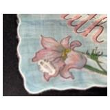 South Dakota Map Scarf - Floral Pink Flowers on Light Blue Fabric Souvenir
