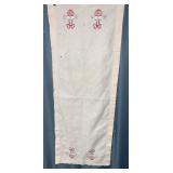Souvenir Scarf - Pink Embroidered Egg Basket Motifs with Bows