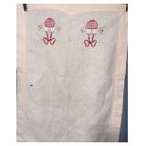 Souvenir Scarf - Pink Embroidered Egg Basket Motifs with Bows