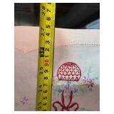 Souvenir Scarf - Pink Embroidered Egg Basket Motifs with Bows