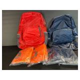 Mini Day Packs - Folds into Pouch - Assorted Colors (Lot of 6)