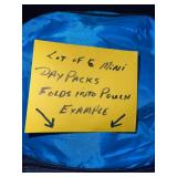 Mini Day Packs - Folds Into Pouch (Lot of 6)