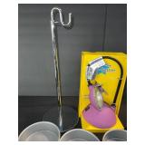 Springform Cake Pans Set of 4 with Chrome Stand & Pink Magnifier Lamp