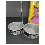 Springform Cake Pans Set of 4 with Chrome Stand & Pink Magnifier Lamp