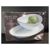 The Elevated Table Ceramic Oval Bowl & Platter Serving Set