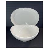 The Elevated Table Ceramic Oval Bowl & Platter Serving Set