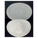The Elevated Table Ceramic Oval Bowl & Platter Serving Set
