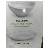 The Elevated Table Ceramic Oval Bowl & Platter Serving Set