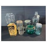 Kerr Mason Caps - One Dozen Box & Glass Mason Jars Assorted