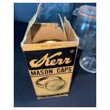 Kerr Mason Caps - One Dozen Box & Glass Mason Jars Assorted