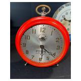 Antique Clock Lot - Ingraham & Miller 8-Day Alarm & Mantel Clocks, Floral Plate Clock