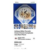 Antique Clock Lot - Ingraham & Miller 8-Day Alarm & Mantel Clocks, Floral Plate Clock