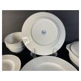Gibson White Dinnerware Set - Plates, Bowls & Lidded Casserole (Dishwasher & Oven Safe)