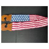 Guitar Strap - American Flag Knit with Leather End Tips