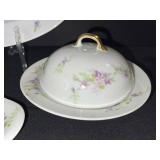 Limoges L. Bernardet & Cie Lilac Floral Dinnerware Set with Covered Sugar & Gravy Boat