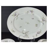 Limoges L. Bernardet & Cie Lilac Floral Dinnerware Set with Covered Sugar & Gravy Boat