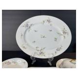 Limoges L. Bernardet & Cie Lilac Floral Dinnerware Set with Covered Sugar & Gravy Boat