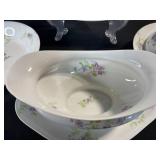 Limoges L. Bernardet & Cie Lilac Floral Dinnerware Set with Covered Sugar & Gravy Boat