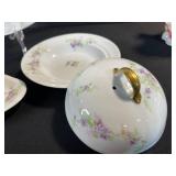 Limoges L. Bernardet & Cie Lilac Floral Dinnerware Set with Covered Sugar & Gravy Boat