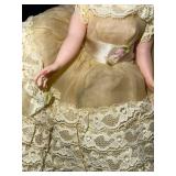 Madame Alexander Melanie Doll - Vintage Cream Lace Dress with Pink Rose Belt