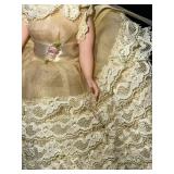 Madame Alexander Melanie Doll - Vintage Cream Lace Dress with Pink Rose Belt