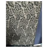 Throw Blanket - Beige with Green Floral Damask Pattern & Fringe