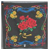 Harley-Davidson Souvenir Scarf - Floral Rose Bouquet on Black Fabric