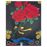 Harley-Davidson Souvenir Scarf - Floral Rose Bouquet on Black Fabric