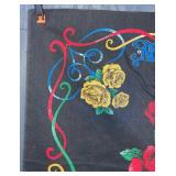 Harley-Davidson Souvenir Scarf - Floral Rose Bouquet on Black Fabric