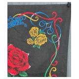 Harley-Davidson Souvenir Scarf - Floral Rose Bouquet on Black Fabric