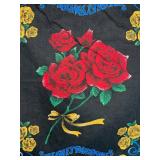 Harley-Davidson Souvenir Scarf - Floral Rose Bouquet on Black Fabric