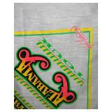 Alabama Crimson Tide Souvenir Scarf - Neon Green/Yellow Print, Autographed, Retro Design