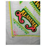 Alabama Crimson Tide Souvenir Scarf - Neon Green/Yellow Print, Autographed, Retro Design