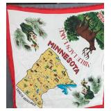 Minnesota Souvenir Scarf - State Map Print, Land of 10,000 Lakes