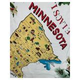 Minnesota Souvenir Scarf - State Map Print, Land of 10,000 Lakes