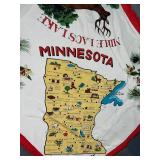 Minnesota Souvenir Scarf - State Map Print, Land of 10,000 Lakes
